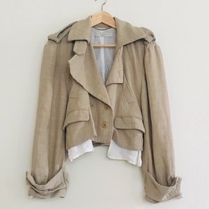 Stella McCartney Khaki Linen Jacket SZ 2/38